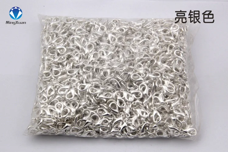MINGXUAN 100 قطعة/الوحدة مجوهرات النتائج سبائك البرونز/الذهب/الروديوم مشبك قفل السنانير ل قلادة وسوار سلسلة 10 -18 مللي متر