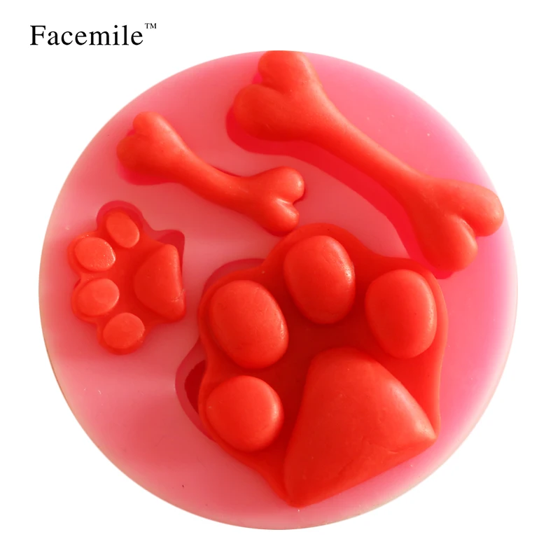 

Facemile Gift Mold Silicone Chocolate Fondant Mold Gift Decoration DIY Dog Paw Bone Shape Baking Mould 50-254