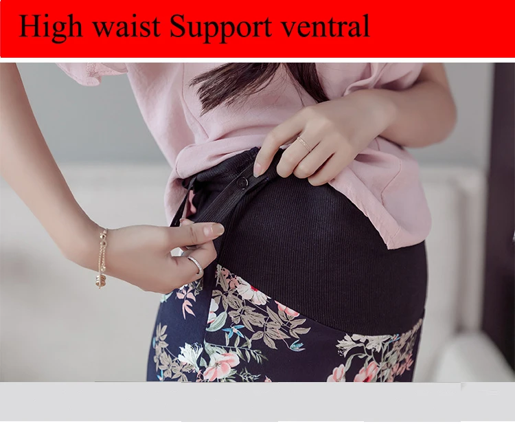 Irregular Support Belly Low Waist Maternity Skirts Chiffon Floral Print Clothes for Pregnant Women Summer Fashion Pregnancy (26)