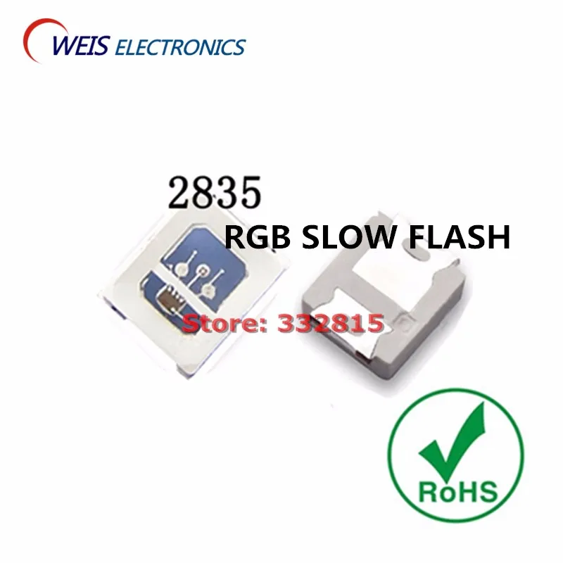 

100PCS 2.8*3.5mm 2835 RGB SLOW FLASH lamp LED RED BLUE GREEN Automatic flash Internal IC Light beads WHOLESALE Free shipping