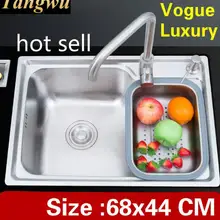 Квартира роскошная кухня одинарная мойка овощей vogue 304 Нержавеющая сталь Стандарт Горячая 68x44 см