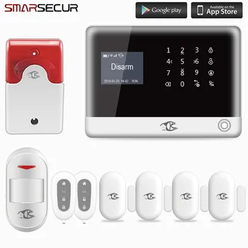 Smarsecur Wireless Home APP Control Burglar Alarm System WiFi GSM security systems yobang security wifi gsm home burglar security alarm system wireless kits app control rfid card sms alert panel