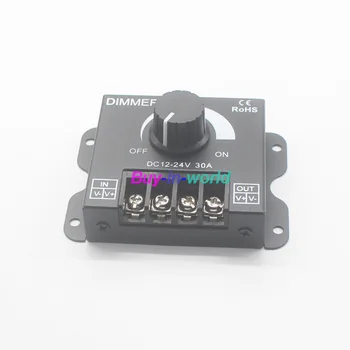 

30A LED Dimmer DC 12V 24V 360W Adjustable Brightness Lamp Bulb Strip Driver Single Color Light Power Supply Controller 5050 3528