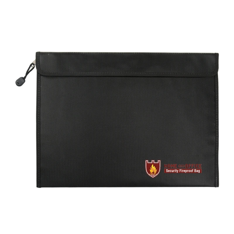 Серебряный огнеупорный водонепроницаемый Безопасный мешок для важных документов - Цвет: Black