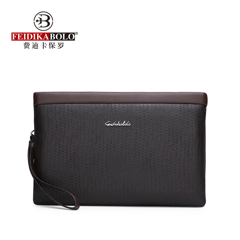 

FEIDIKABAOLUO High Quality PU Men's Clutch Bag New Fashion Ultra-Thin Bag Casual Wild Personality Multi-Card Men's Coin Purse