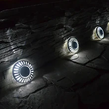 Горячий солнечный для сада подземный водонепроницаемый свет из нержавеющей стали 6 светодиодный наружный поверхностный Солнечный настенный светильник синий