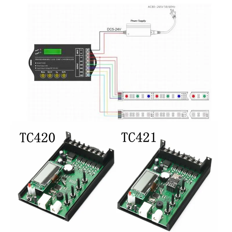 Модернизированный TC420 TC421 программируемый по времени 5 CH выход светодиодный