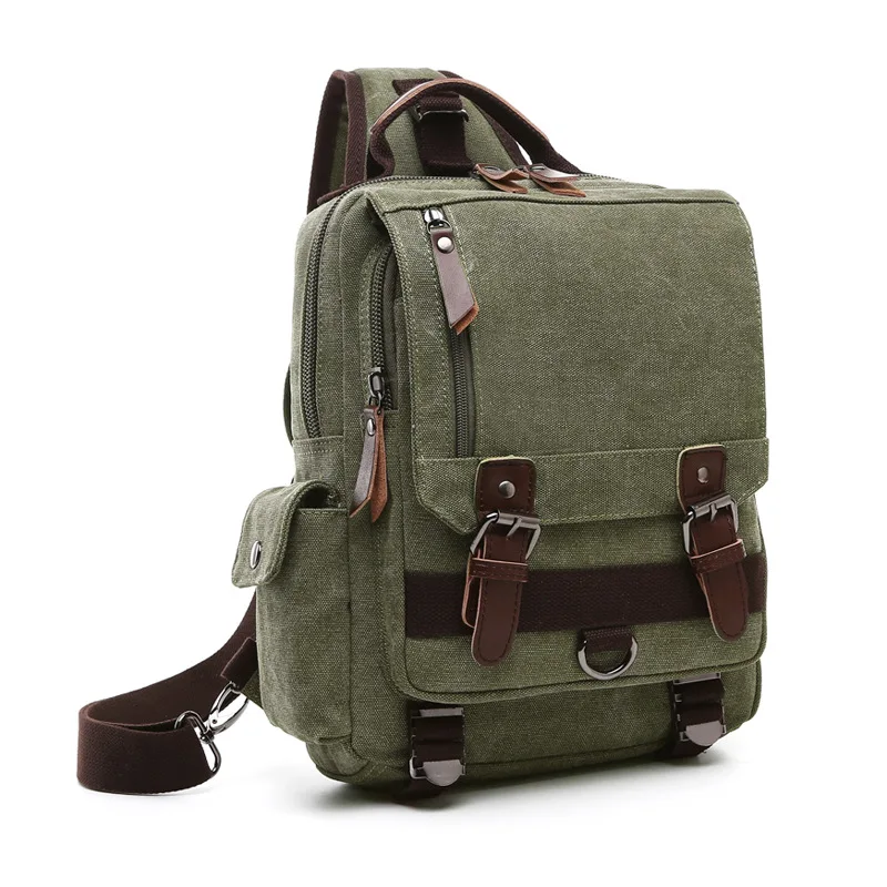 NIYOBO Высококачественная холщовая Мужская нагрудная сумка, винтажная сумка через плечо, сумка-мессенджер, нагрудная сумка на плечо, сумка-слинг, рюкзак