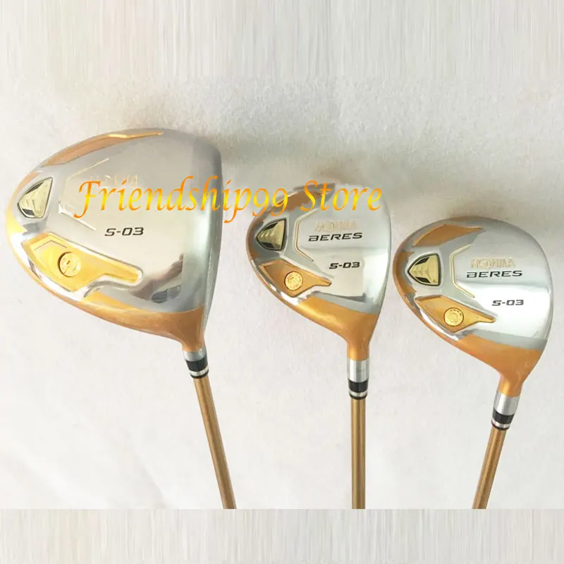 

New mens Golf wood set HONMA S-03 4 star clubs wood driver+fairway wood with Graphite Golf shaft cover free shipping