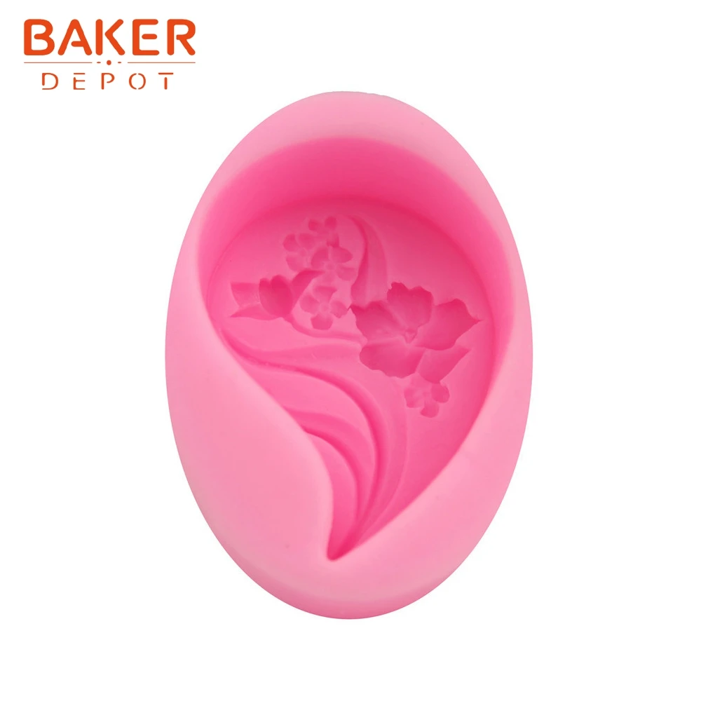 BAKER DEPOT Silicone Molds for mini Flower Resin Mold Fondant Cake Decoration Molds Clay Plaster Craft Rose Shape Set of 3