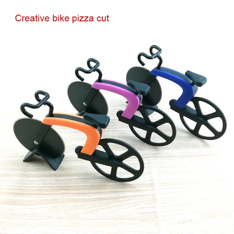 buy Bicycle Pizza Cutter Wheel Stainless Steel Plastic Bike Roller Pizza Chopper Slicer Kitchen Gadget