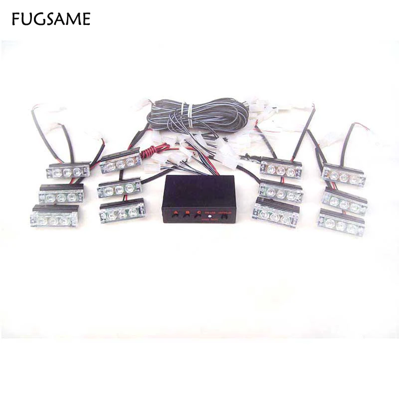 

FREE SHIPPING LED Fire Emergency Strobe Warning Lights WHITE 3 Flashing Mode 12*3LED
