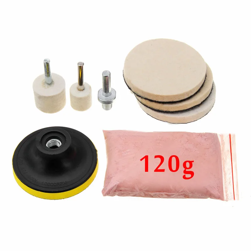 8Pcs 120g Cerium Oxide Glass Polishing Powder Kit For Deep Scratch Remover for Windscreen Windows Glass Cleaning Scratch Removal