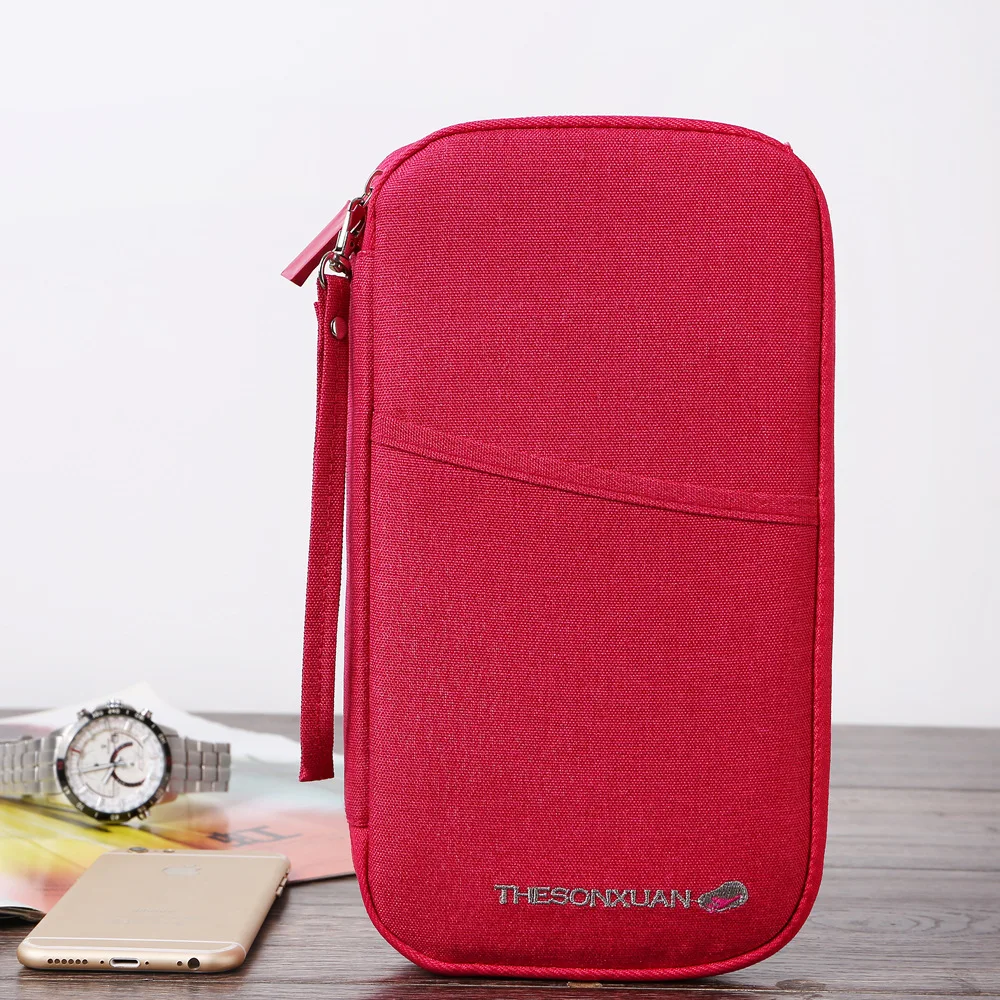 Паспорт удостоверение Обложка на паспорт держатель Горячая Мода Путешествие поездка сумка из ткани кошелек мужские портмоне держатель для карт - Цвет: Rose Red