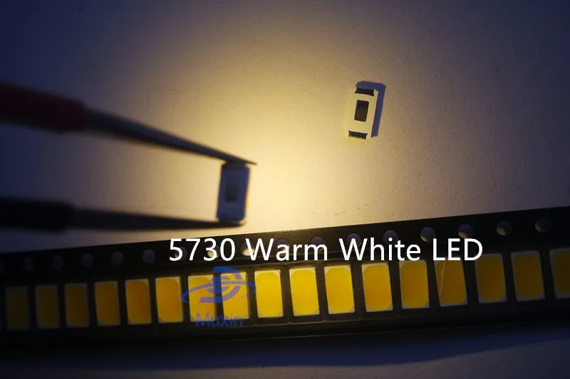 100 шт. 5730 SMD LED 50 55 лм лампа 0 5 Вт светоизлучающий диодный чип теплый белый для CCT: 2800
