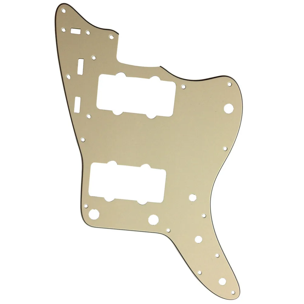 

Pleroo Custom Guitar pickgaurd - For US Jazzmaster style Guitar pickguard Replacement , 3 Ply Vintage Yellow