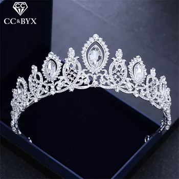 

CC tiaras and crowns cz vintage baroque style shine rhinestone engagement wedding hair accessories for bridal jewelry gift XY176