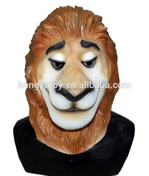 

Realistic Animal Fancy Dress Latex Lion Mask for Adult Party