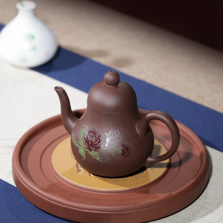 Сто верят темно-красный эмалированный керамический чайник производство подарок точка Choi Ting павильон сырой руды