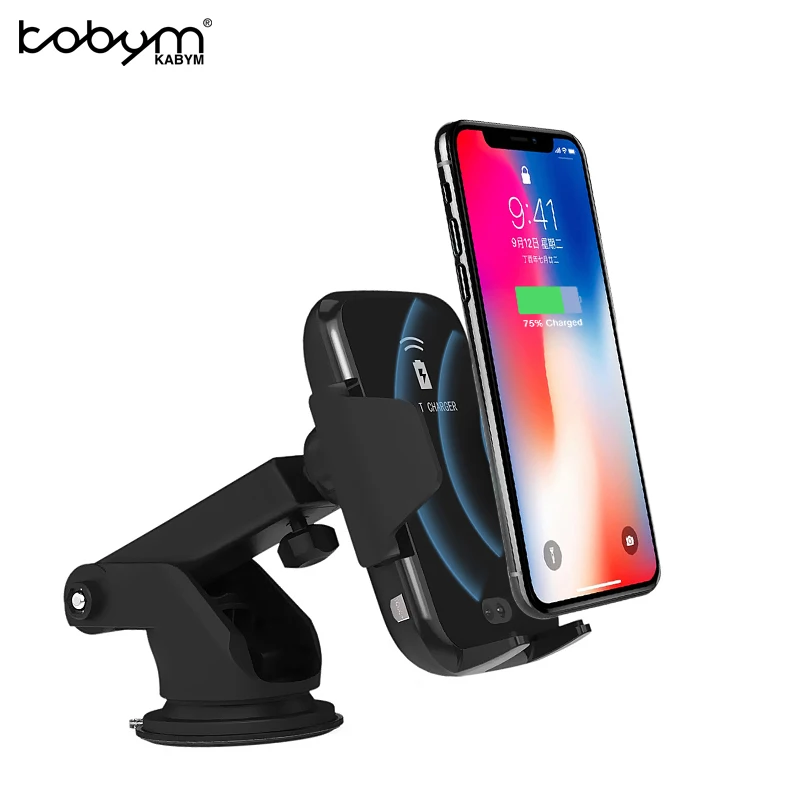 

Kabym Auto Car Wireless Charger qi induction Fast Air Vent Mount Holder Cradle Suction Cup S7 S8 S9 for iPhone 8 X Type c