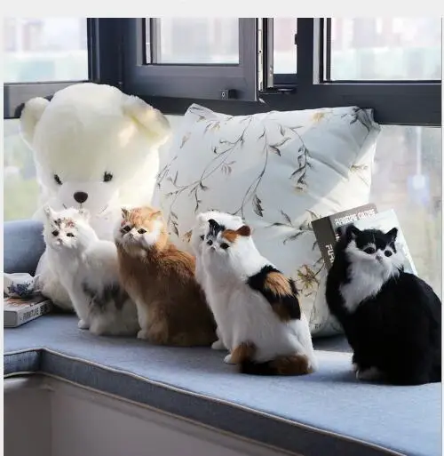 

WYZHY Simulation fur animal cat model crafts creative gifts home decoration19CMx14CMx26CM