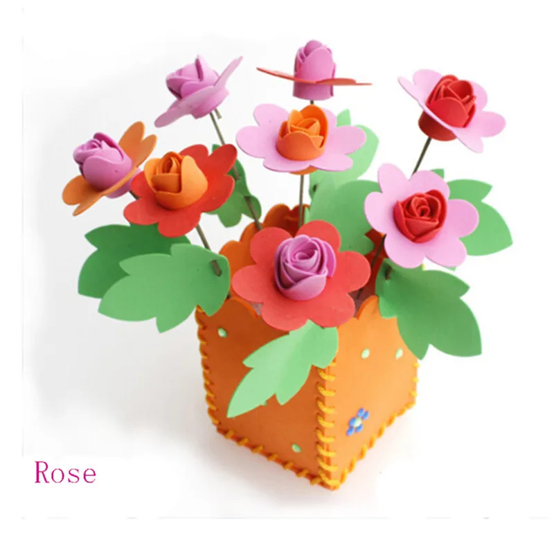 

Kindergarten EVA Handmade Flowerpot for Potted DIY Material Package Free Cutting Glue Creative Parent-Child Arts Handicraft Toys