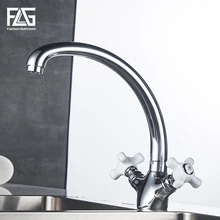 FLG Kitchen Faucet Chrome Faucet 360 Degree Swivel Double Handle Vessel Sink 304 Stainless Steel Kitchen Mixer Tap Torneira FLG Kitchen Faucet Chrome Faucet 360 Degree Swivel Double Handle Vessel Sink 304 Stainless Steel Kitchen Mixer Tap Torneira