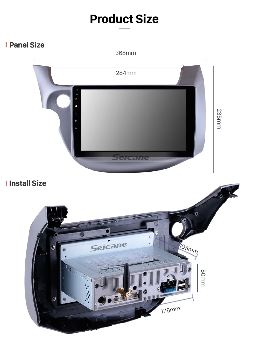 Top Seicane 10.1 inch Android 8.1/8.0 1Din Car Radio For 2007-2013 Honda FIT Touchscreen GPS Multimedia Player Wifi Head Unit 22