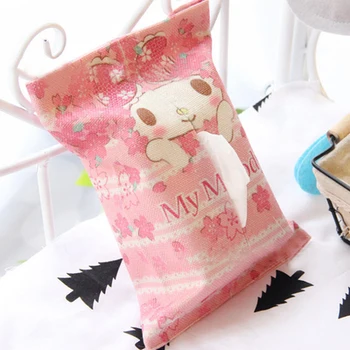 

5 pcs Cartoon Melody Doraemon Bear Car Room Soft Plush Removable Linen Cloth Tissue Case