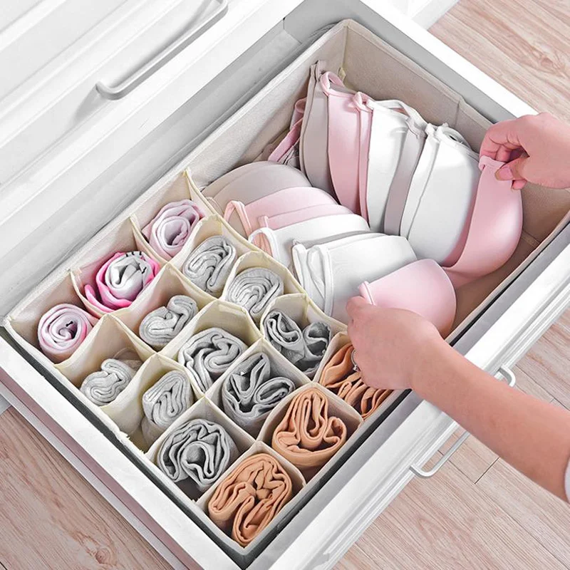 Bra Socks Organizer Drawers Underwear Storage Boxes Non woven Covered