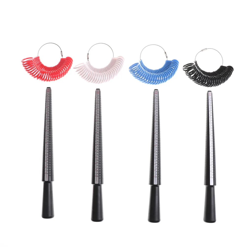 1Set Ring Sizer Finger Sizing Measuring Stick Metal Ring Mandrel Women Rings Measuring Equipment