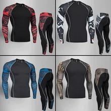  Teen Thermal Underwear Set Winter Warm Training Quick dry Clothes Long johns Winter Thermal Underwear Rashgard male Sport suit 