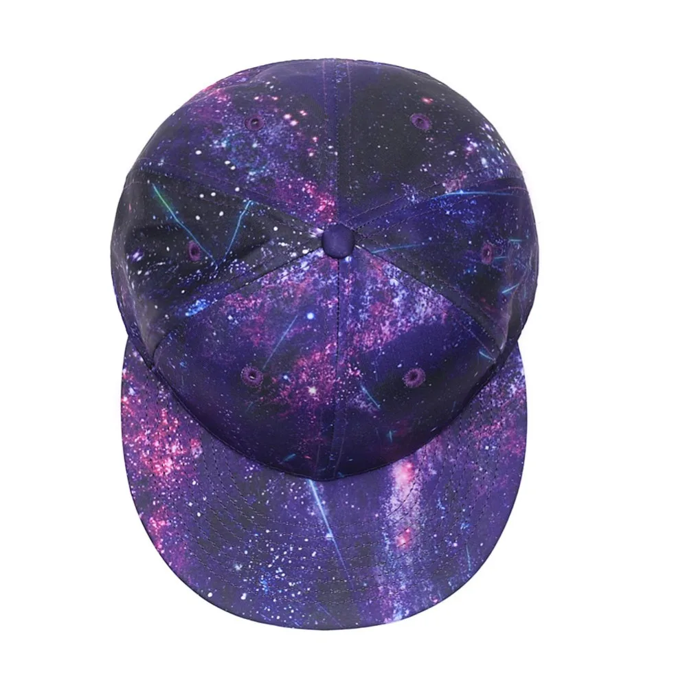 Кепка в стиле хип хоп Quanhaigou Snapback фиолетовая галактика с 3D принтом для папы