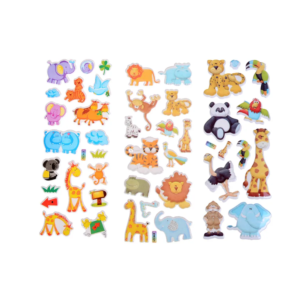 

Cartoon Animals Zoo 3d Stickers Children Girls Boys Pvc Stickers Kids Toys 7.2*17cm