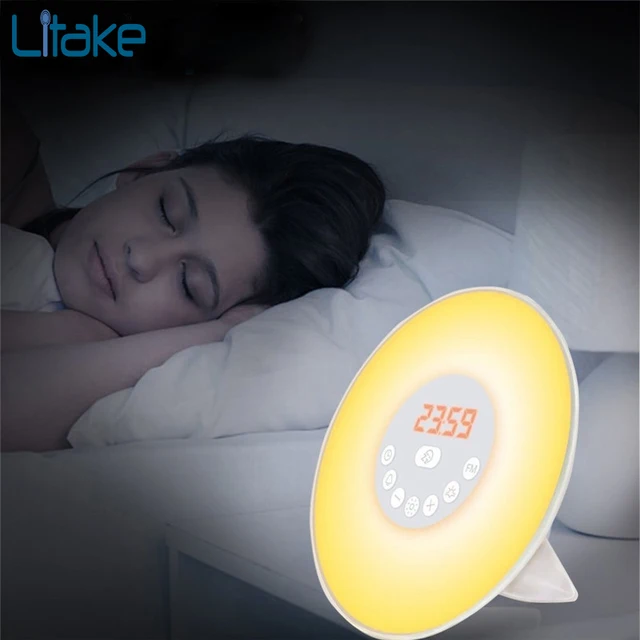 Litake Wake Up Light Sunrise Simulation Alarm Clock Colorful Lamp Litake Wake Up Light Sunrise Simulation Alarm Clock Colorful Lamp Fm Radio With Sunset Snooze