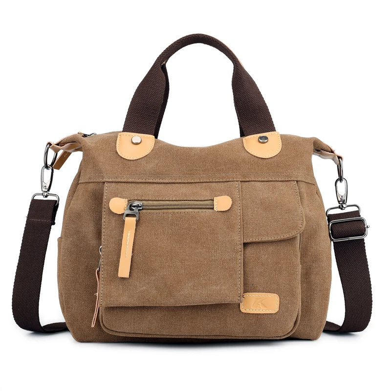 Janespri Women's Canvas Handbags High Quality Female Single Shoulder Bags casual totes Vintage Multi-pocket Ladies Totes Bolsas (40)