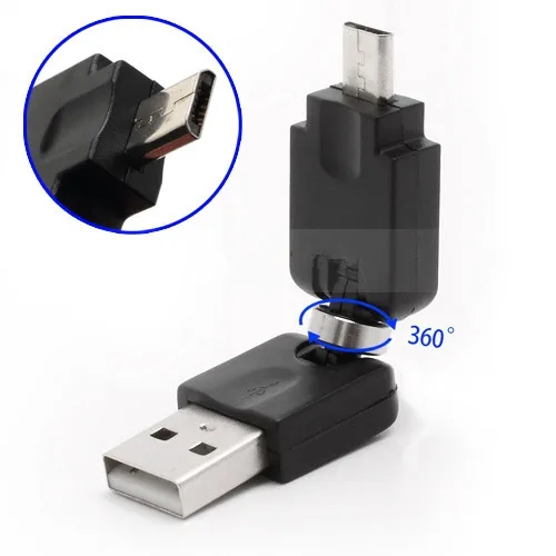 Адаптер с поворотом на 360 градусов от USB A Male к Micro 5Pin | Компьютеры и офис