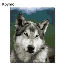 Kpymo бескаркасные волк DIY краски ing по номерам комплект краски на холсте ing каллиграфия для домашний декор VA-0230