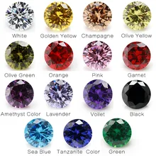 1PCS Per Colori Totale 15pcs Formato 4 millimetri ~ 10 millimetri Rotonda Forma Sciolto Cubic Zirconia Pietra piedra de circonia para joyería