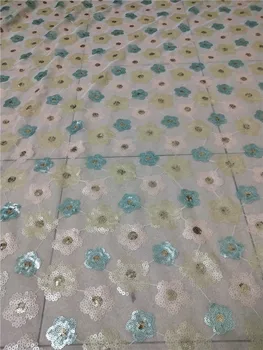 

best quality YG-324 sequins African Tulle Lace Fabric African French Lace Fabric with small flowers