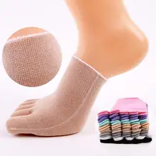 3 пары на половину ладони/ступни, 5 пальцев, невидимые женские удобные хлопковые носки-невидимки, нескользящие носки с пальцами, носки на каблуке