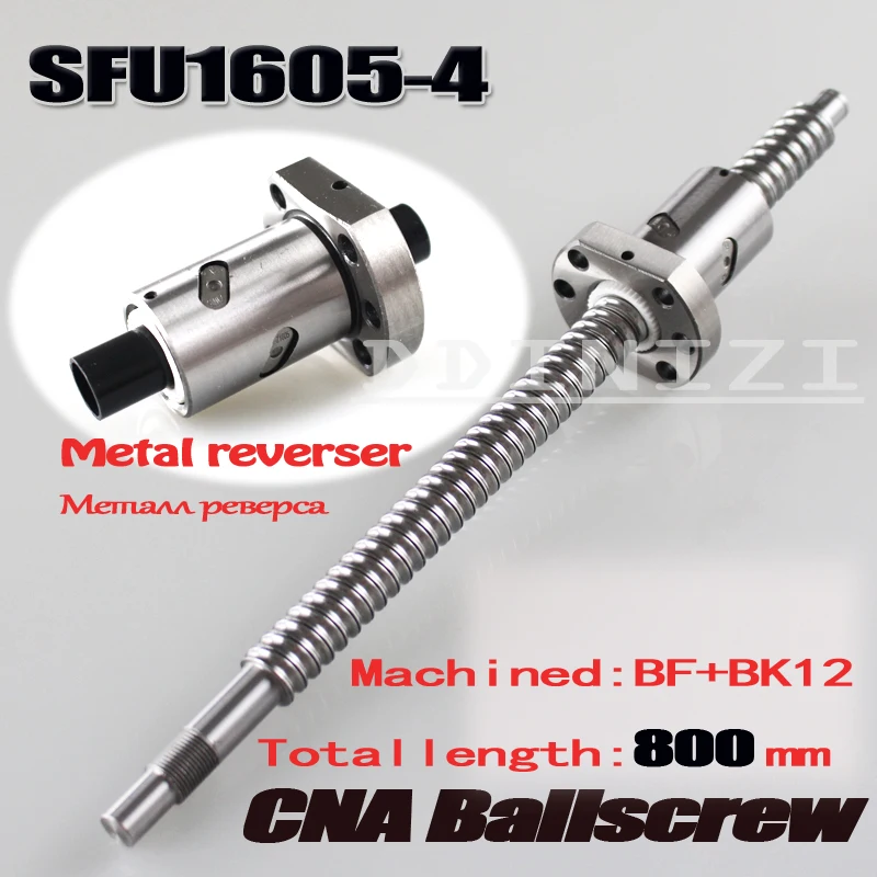 BallScrew SFU1605-4 SFU1605 800mm RM1605 Rolled Ball screw 1pc+1pc ballnut + end machining for BK/BF12 | Обустройство дома