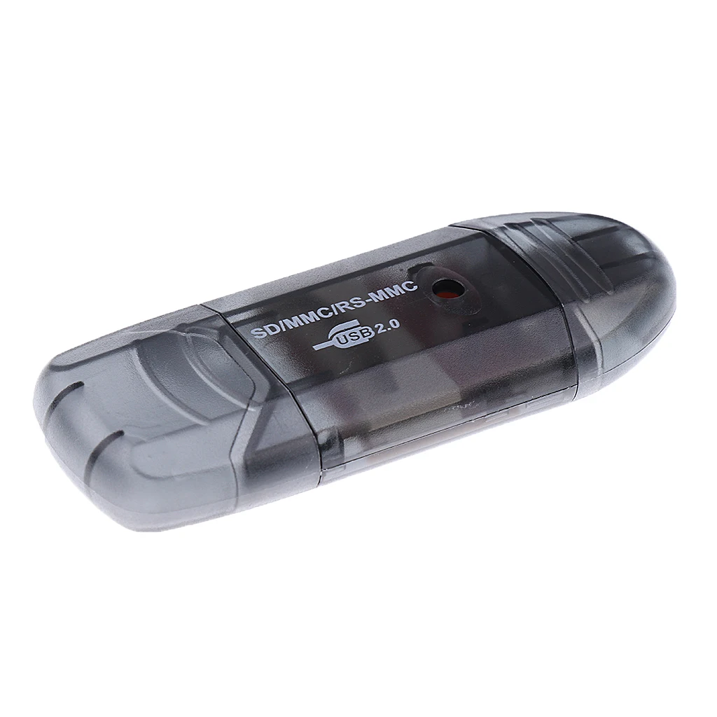USB 2.0 Memory Card Reader Writer Adapter for SD SDHC TF Card-Black