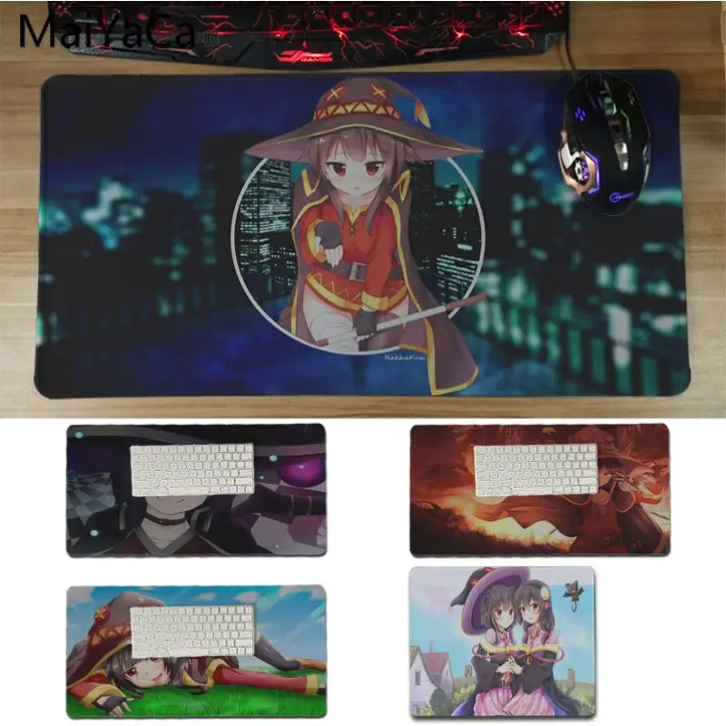 

MaiYaCa Hot Sales Anime Megumin DIY Design Pattern Game mousepad Locking Edge Mousepad Mat Keyboard Mat Table Pad