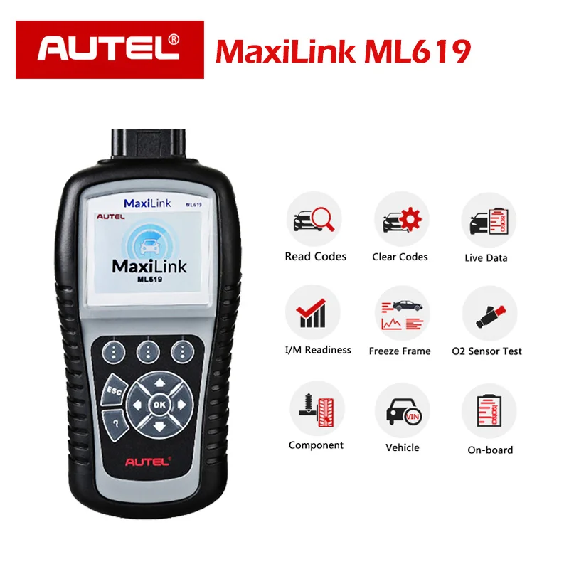 

Autel Maxilink ML619 Code Reader ABS/SRS +CAN OBDII Diagnostic Tool As Like Autel Autolink AL 619