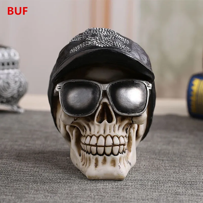 

Resin Craft Skull Statues For Decoration Skull Ornaments Creative Horror Sculpture Home Decoration Accessories Statues & Sculptu