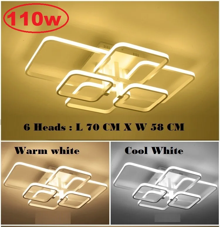 Moderna do Candelabro de Teto do Diodo Emissor de Luz do Quarto da Sala de Estar Luminárias de Teto com Acrílico de Controle Iluminação Casa Conduziu Remoto 110-220v 8 diodo emissor de luz do quarto da