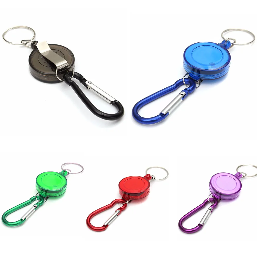 

By DHL 500pcs Mulitifunctional Multicolor Badge Reel Retractable Keychain Holder Keyring Key Chain Steel Cord Ski Pass ID Card