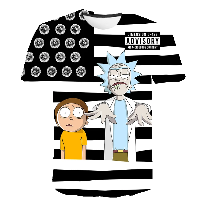 

2019Newest Summer Fashion skull 3D t-shirt Cartoon Rick and Morty 3d Print Men/women T shirts Hip hop Tee shirts 2019 Casual top