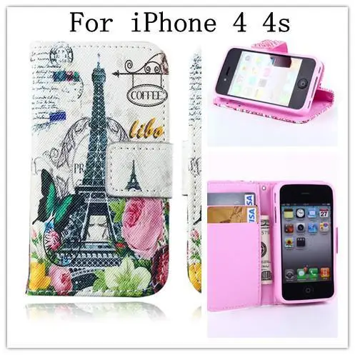 Нуэво горячие Estilo europeo Torre Eiffel эрмосо флорес цвет роза ТПУ cuero caso для Apple iPhone 4 4s carcasas